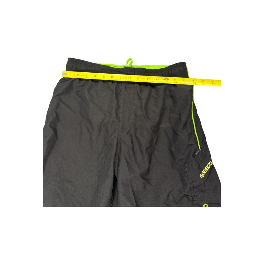 Speedo Mens Swim Trunks Black Lime Green Cargo Pocket Mesh Lined XL - Picture 4 of 7